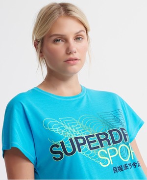 Superdry Core Split Back Női Pólók Kék | ZGVJD0391